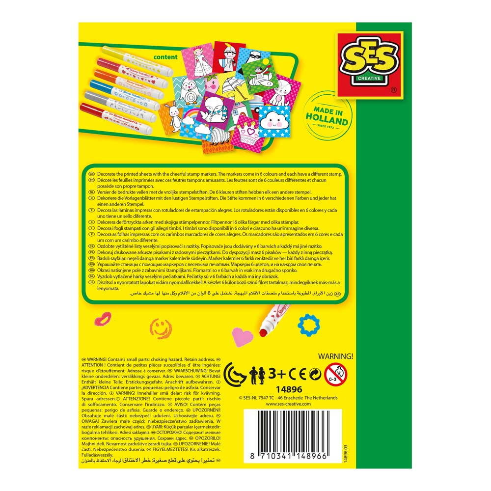 SES Creative Stamping with Markers Kit, 6 Markers