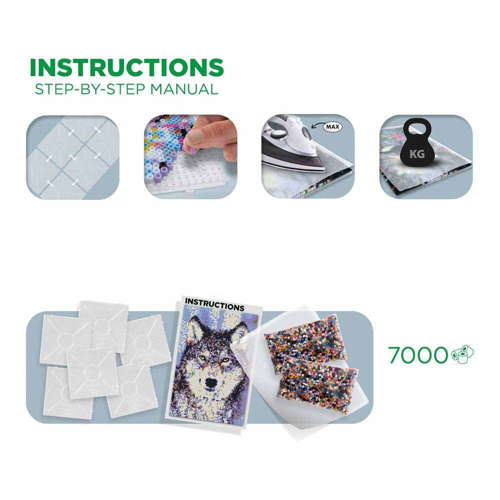 SES Creative Wolf Beedz Art Mosaic Kit, 7000 Iron-on Beads