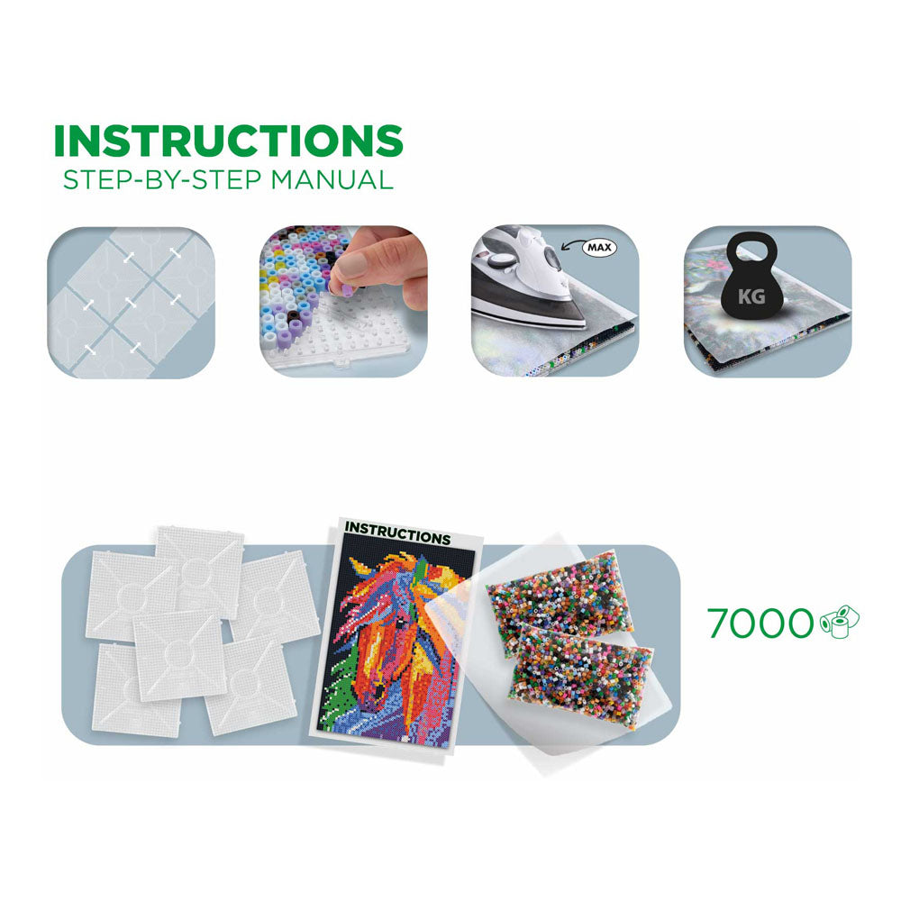 SES Creative Horse Fantasy Beedz Art Mosaic Kit, 7000 Iron-on Beads