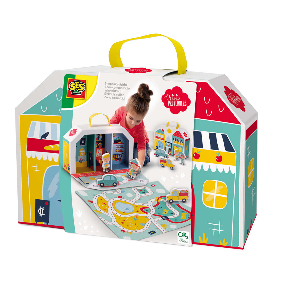 SES Creative Petits Pretenders Shopping District Play Suitcase and Play Mat