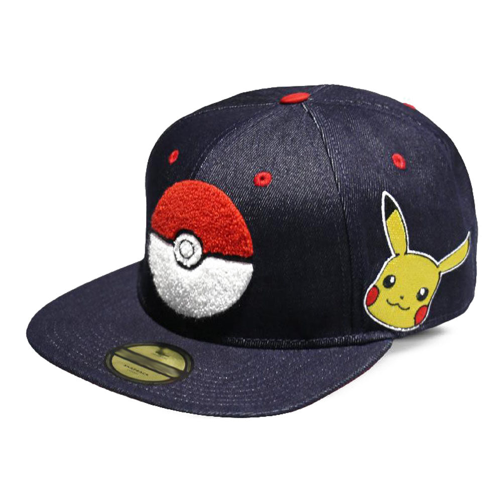 Pokemon Pokeball Denim Snapback Baseball Cap