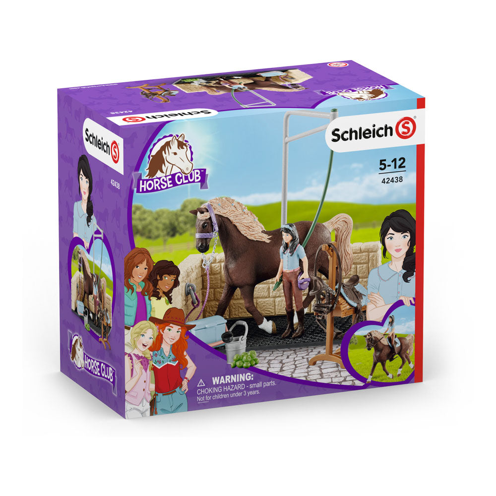 Schleich Horse Club Washing Area with Horse Club Emily & Luna  Toy Playset