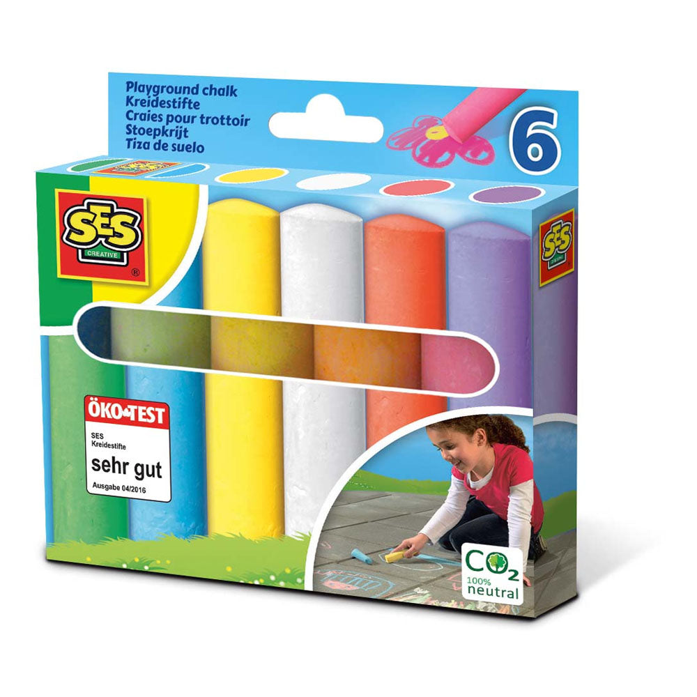 SES Creative Playground Chalks, 6 Pack