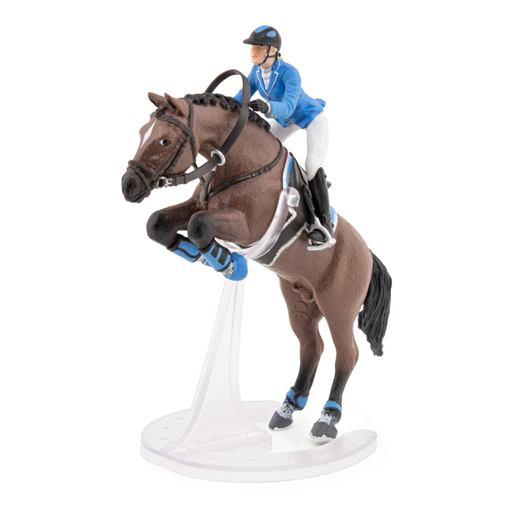 Papo Horse and Ponies Jumping Horse with Riding Girl Toy Figure