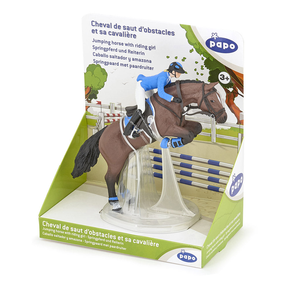 Papo Horse and Ponies Jumping Horse with Riding Girl Toy Figure
