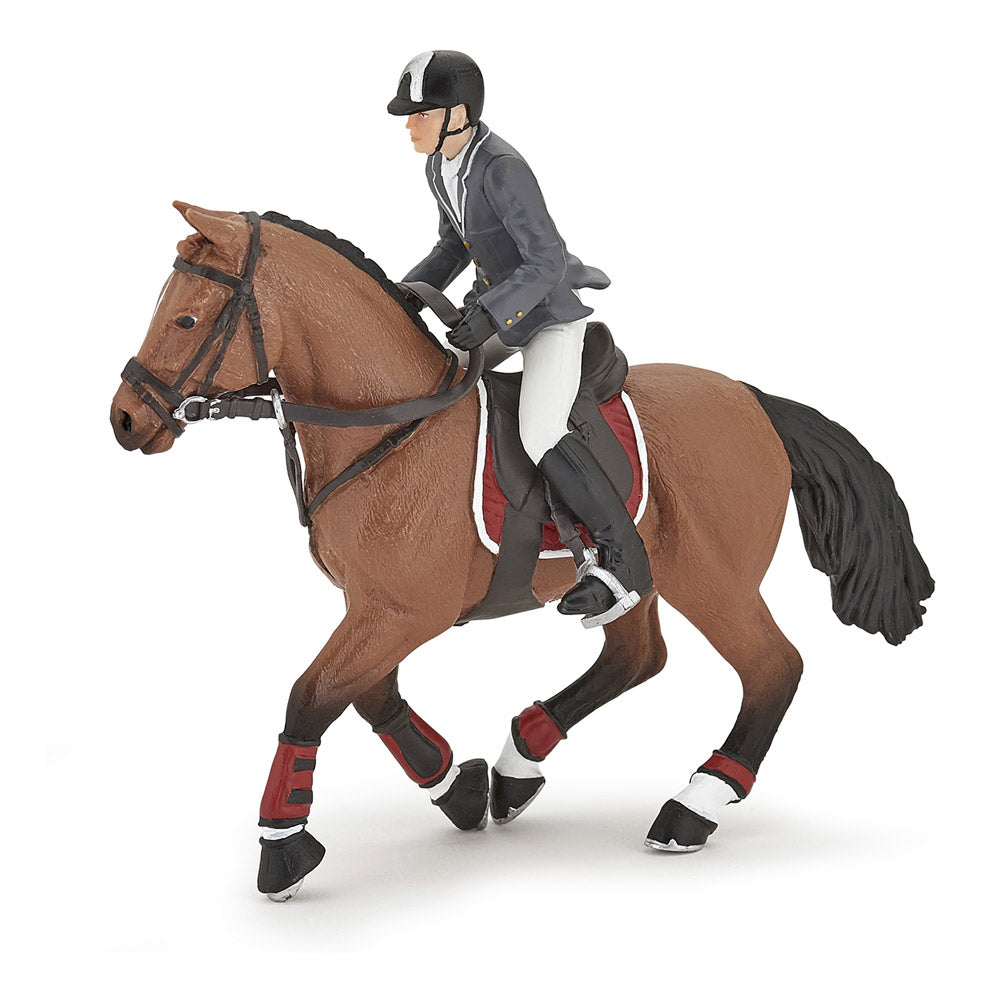 Papo Horse and Ponies Competition Horse with Rider Toy Figure