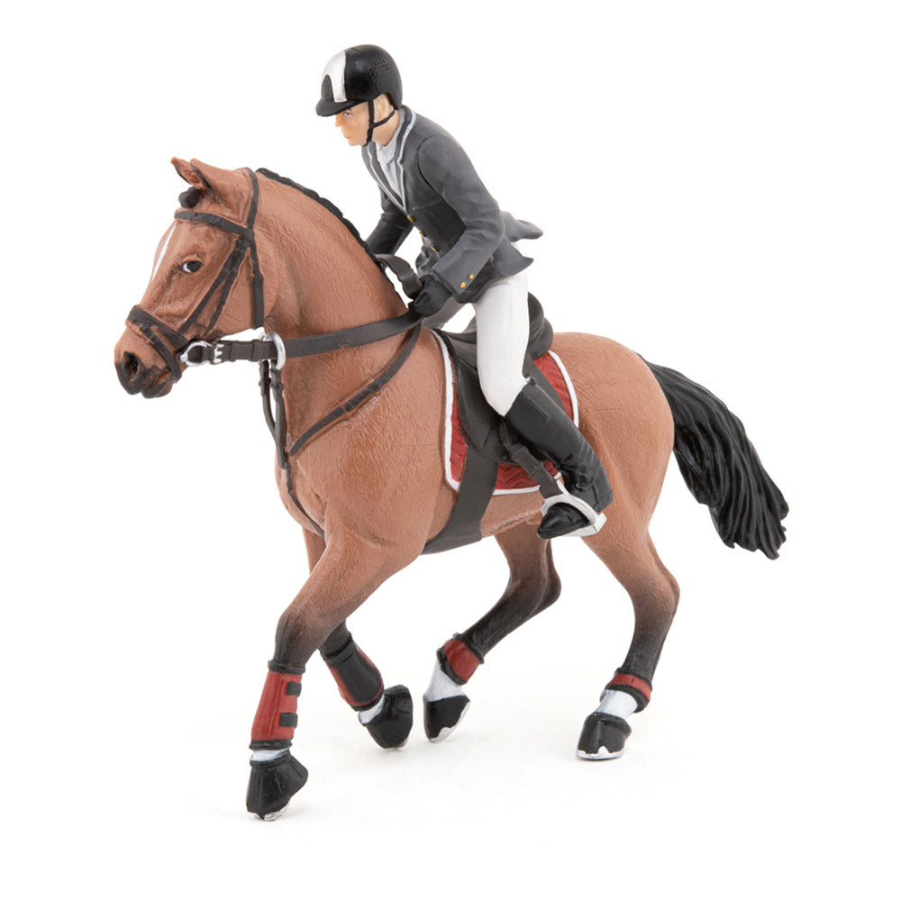 Papo Horse and Ponies Competition Horse with Rider Toy Figure