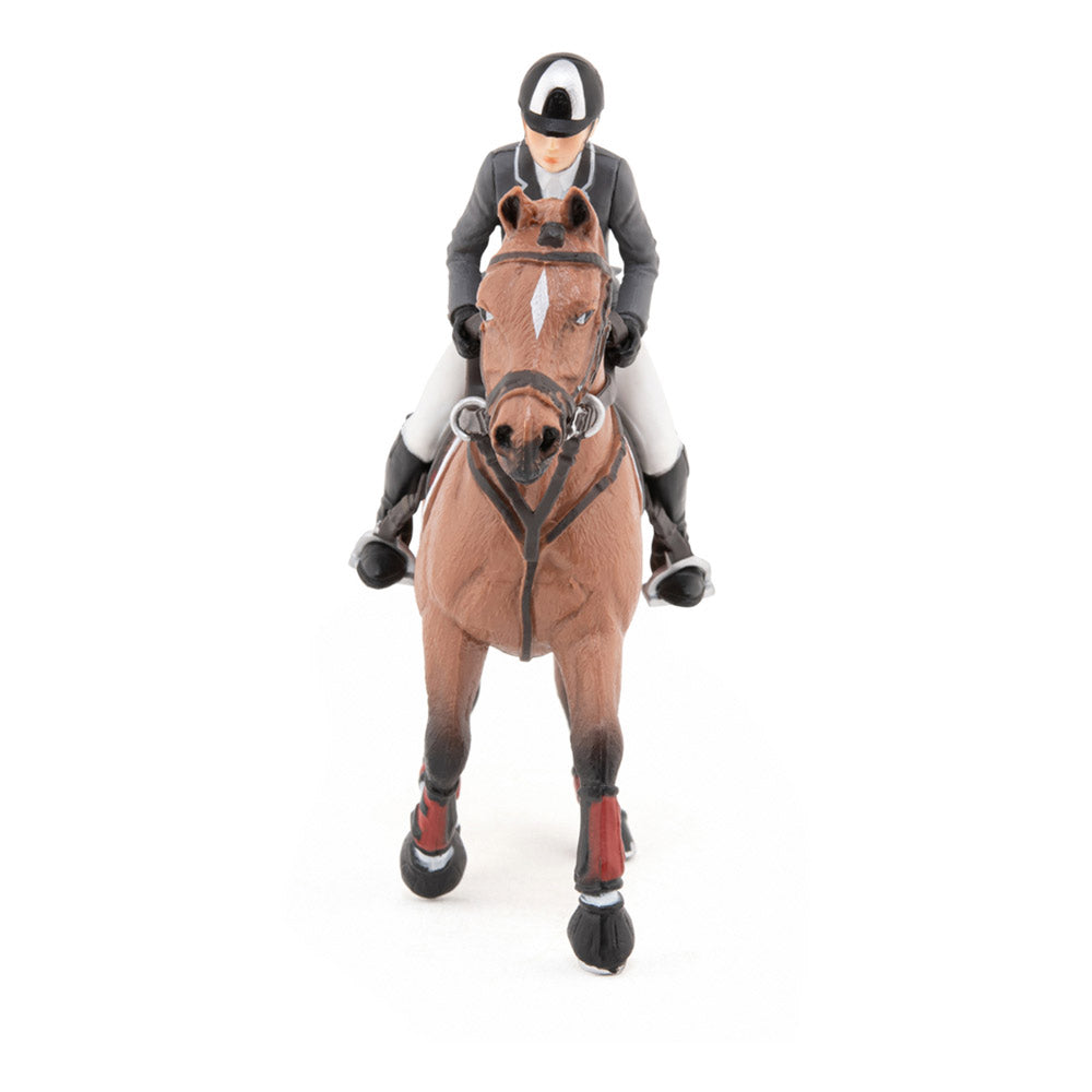 Papo Horse and Ponies Competition Horse with Rider Toy Figure
