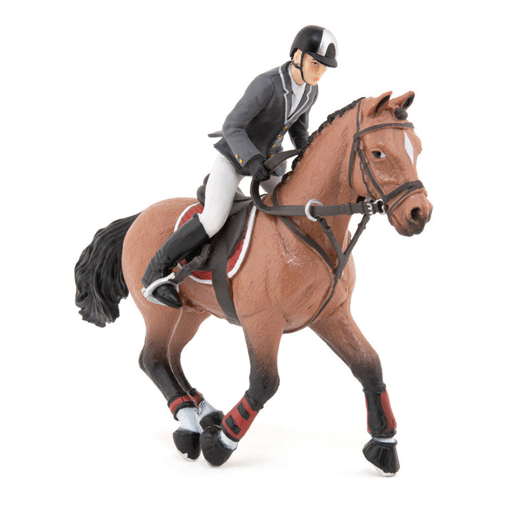 Papo Horse and Ponies Competition Horse with Rider Toy Figure
