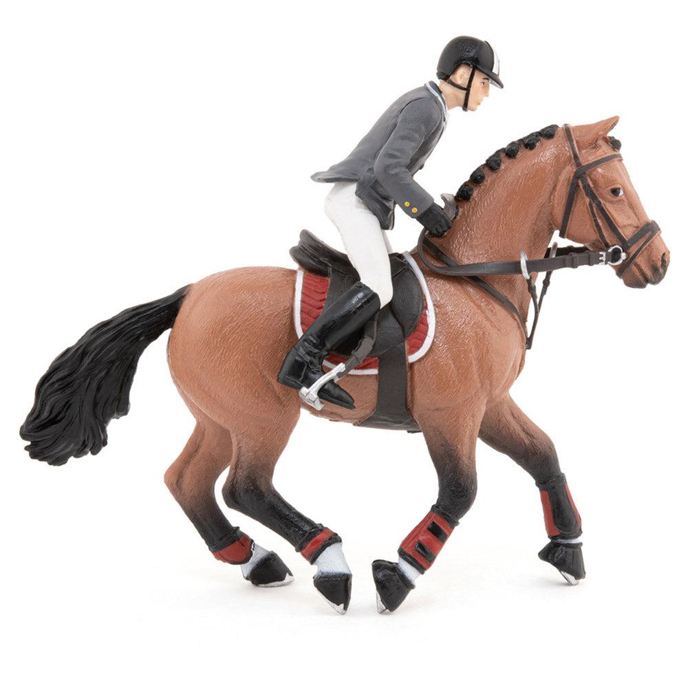 Papo Horse and Ponies Competition Horse with Rider Toy Figure