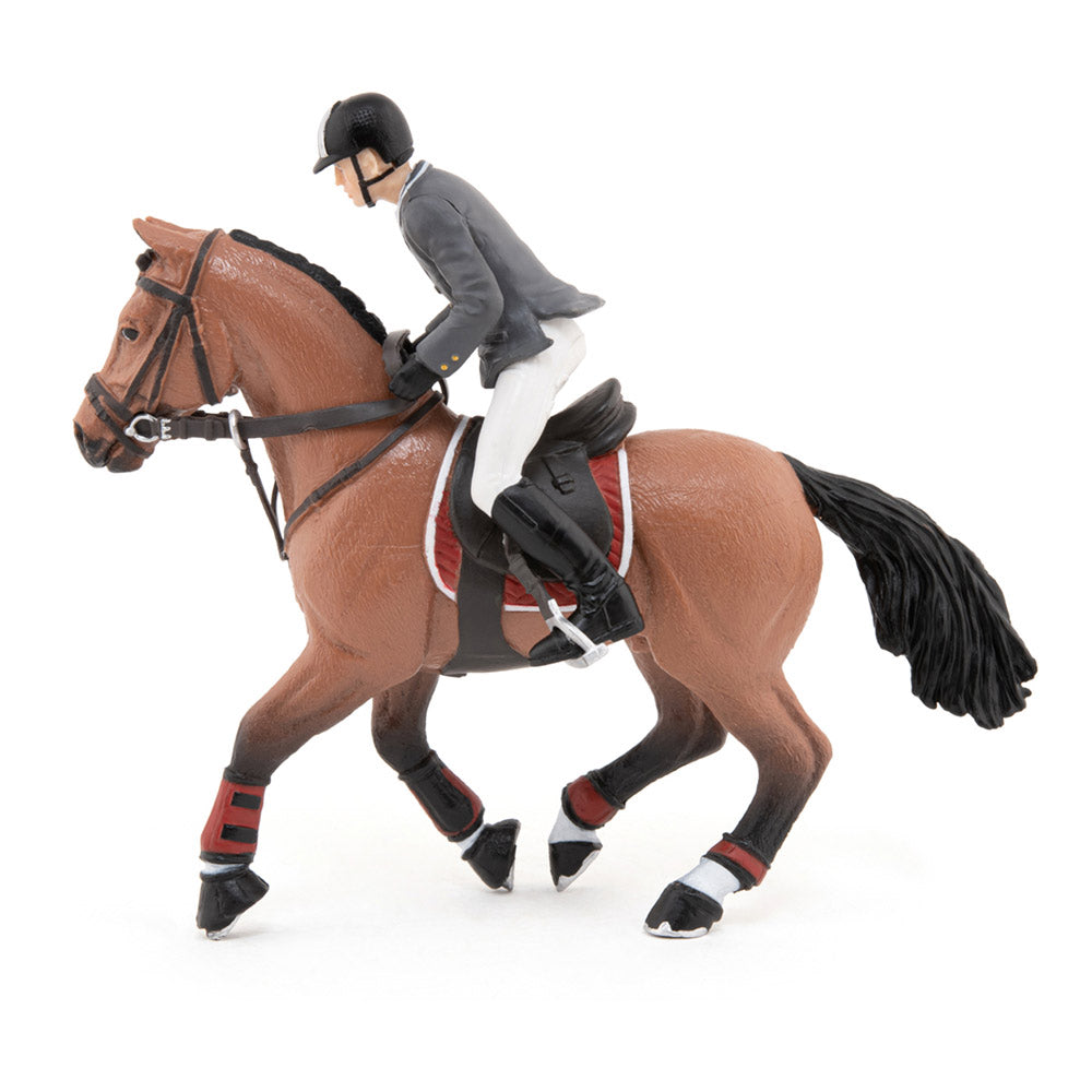 Papo Horse and Ponies Competition Horse with Rider Toy Figure