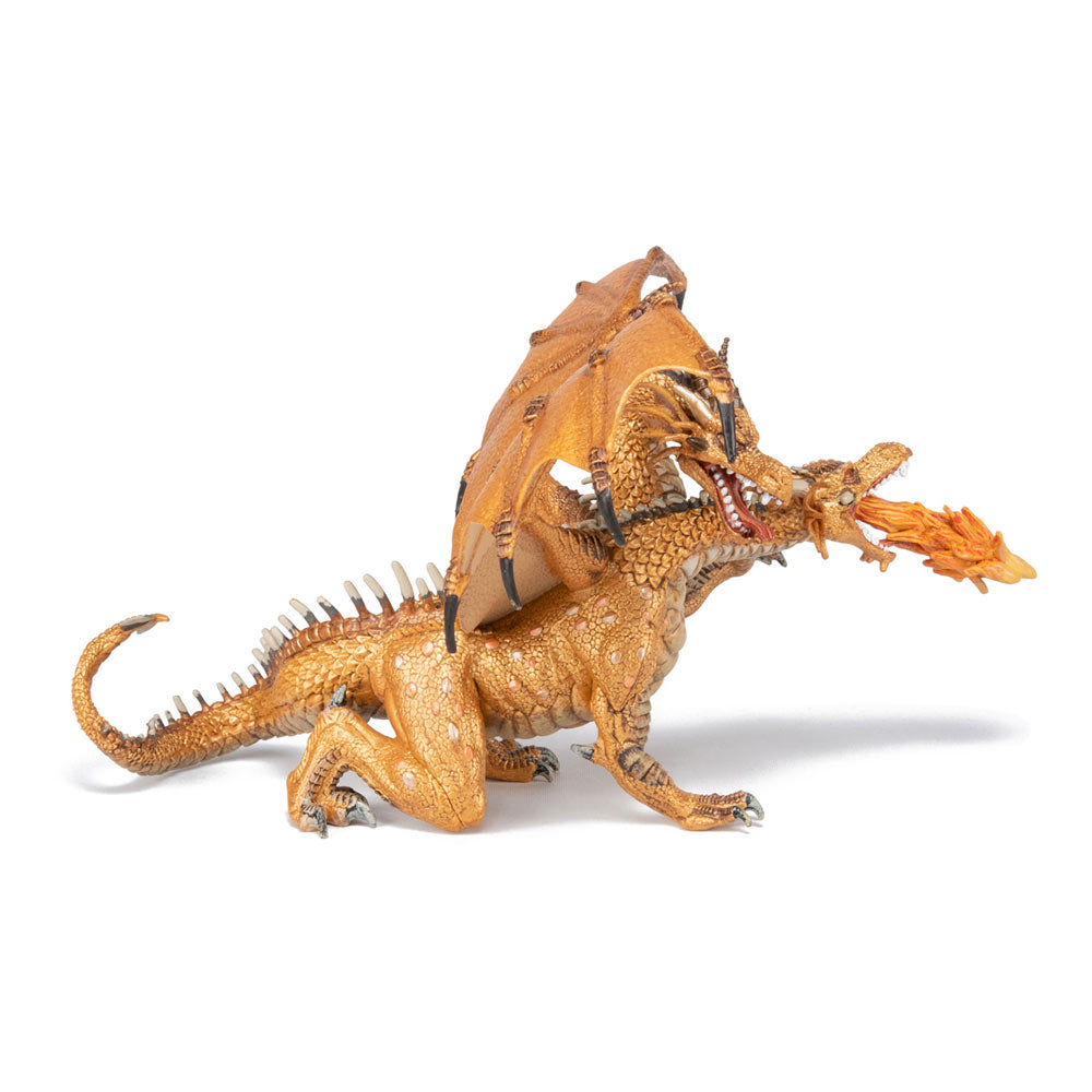 Papo Fantasy World Gold Two Headed Dragon Toy Figure