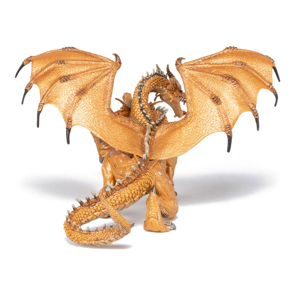 Papo Fantasy World Gold Two Headed Dragon Toy Figure