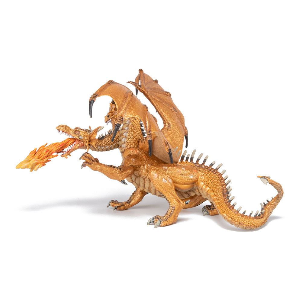 Papo Fantasy World Gold Two Headed Dragon Toy Figure
