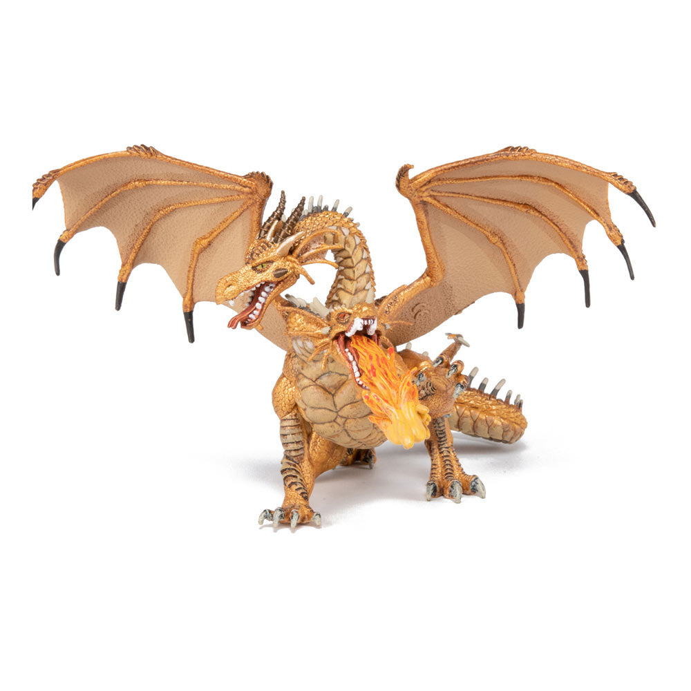 Papo Fantasy World Gold Two Headed Dragon Toy Figure