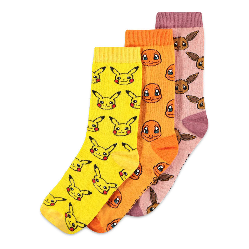 Pokemon Iconic Character Crew Socks - 3 Pack
