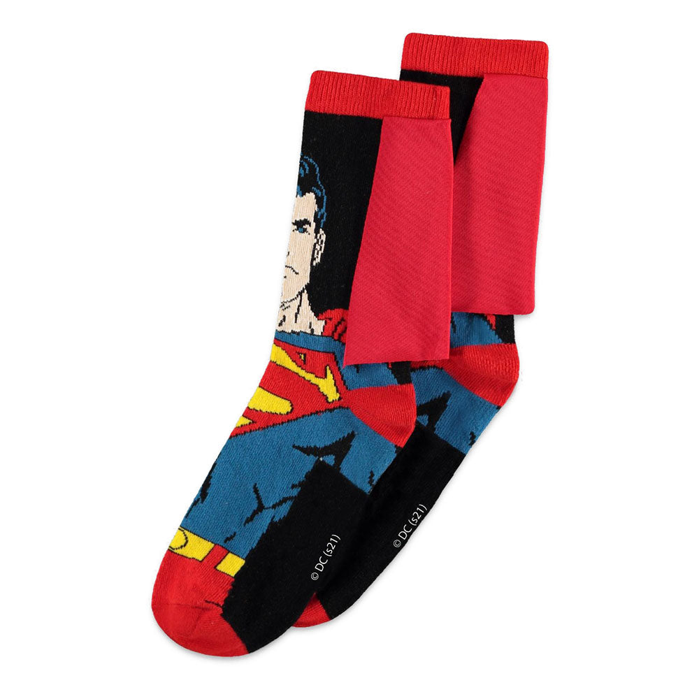 DC Comics Superman Man of Steel with Cape Unisex Novelty Socks - 1-Pack
