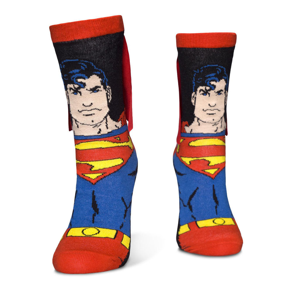 DC Comics Superman Man of Steel with Cape Unisex Novelty Socks - 1-Pack