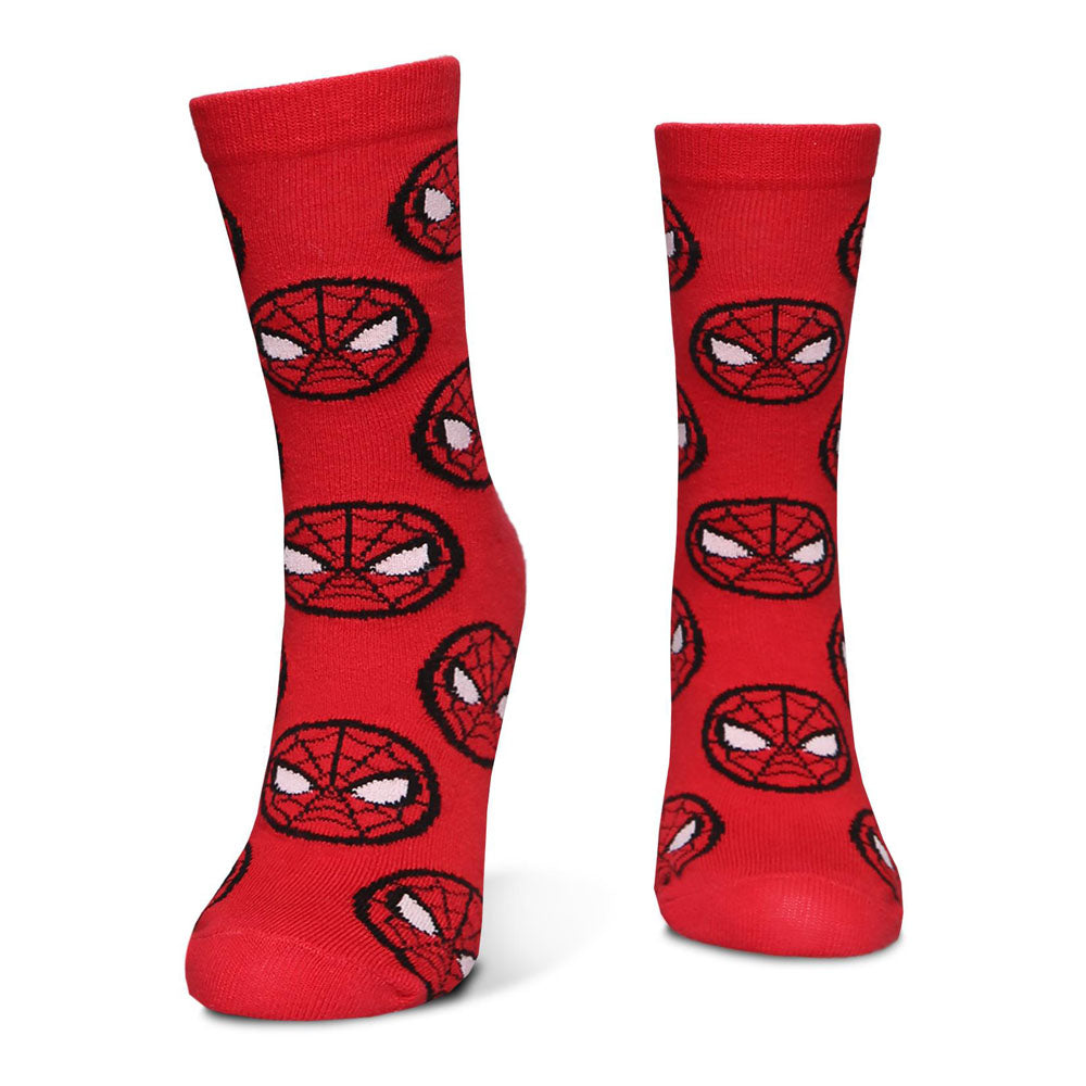 Marvel Comics Spider-man Iconic Character & Logo Unisex Crew Socks - 3 Pack, 39/42