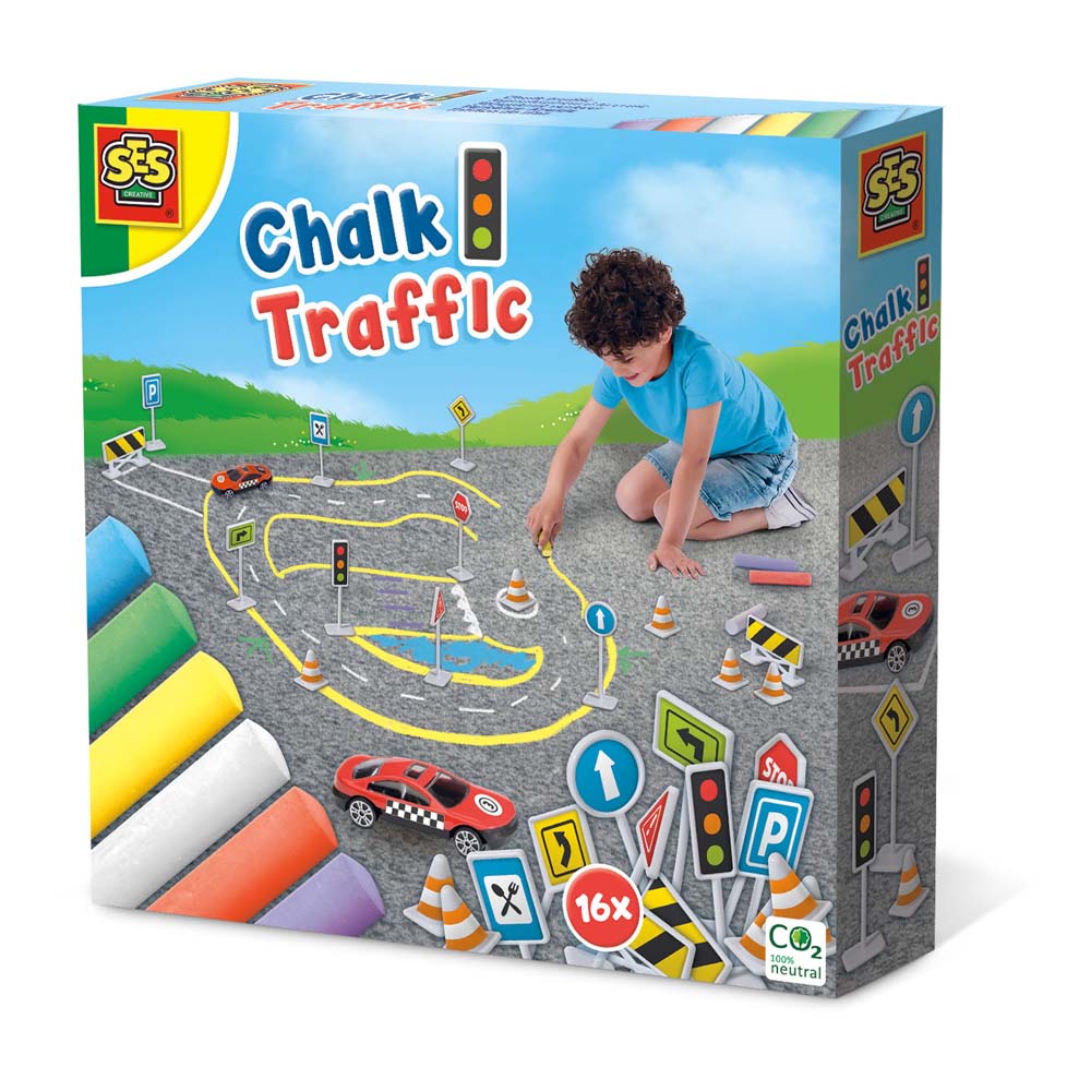 SES Creative Pavement Chalk & Traffic Set