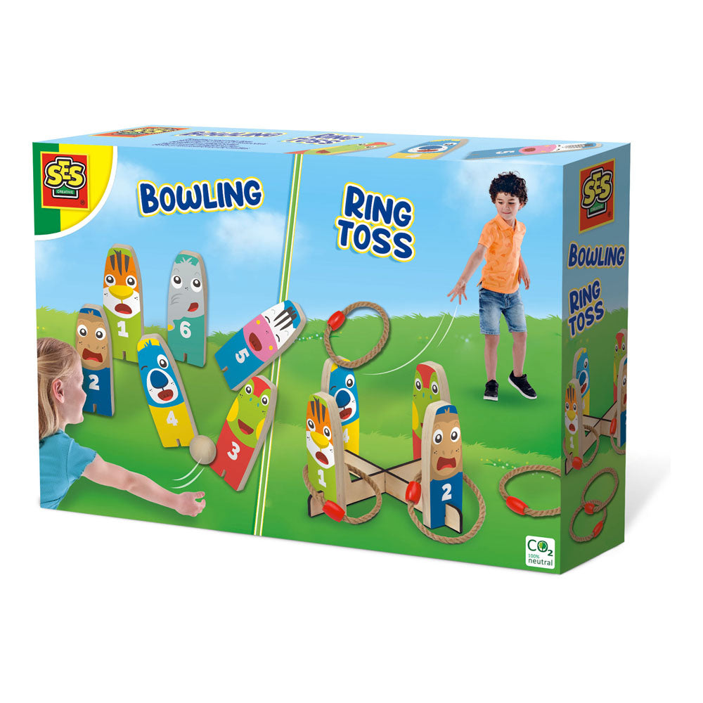 SES Creative 2-in-1 Bowling and Ring Toss Game