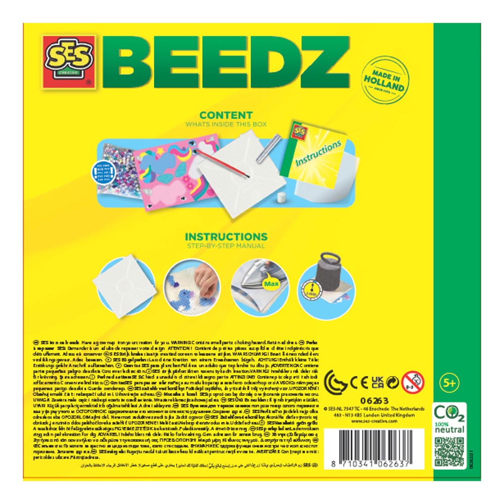 SES Creative Beedz Iron-on Beads Unicorns Pegboard, 1800 iron-on Beads