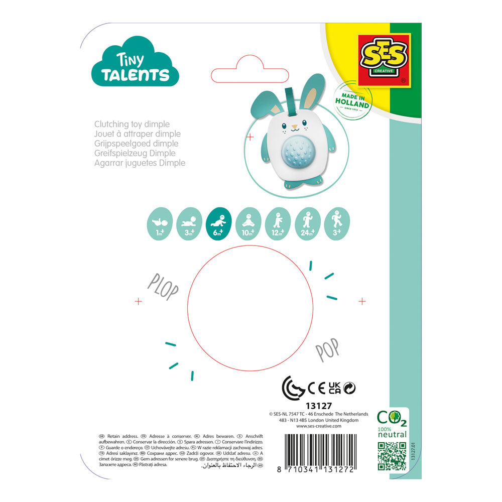SES Creative Tiny Talents Bunny Clutching Sensory Dimple Toy