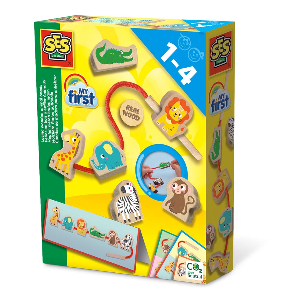 SES Creative My First Lacing Wooden Animal Beads