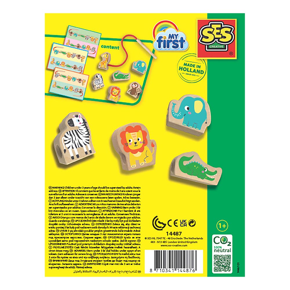 SES Creative My First Lacing Wooden Animal Beads