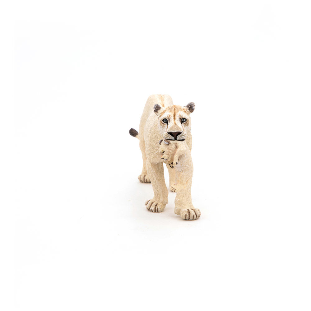 Papo Wild Animal Kingdom White Lioness with Cub Toy Figure
