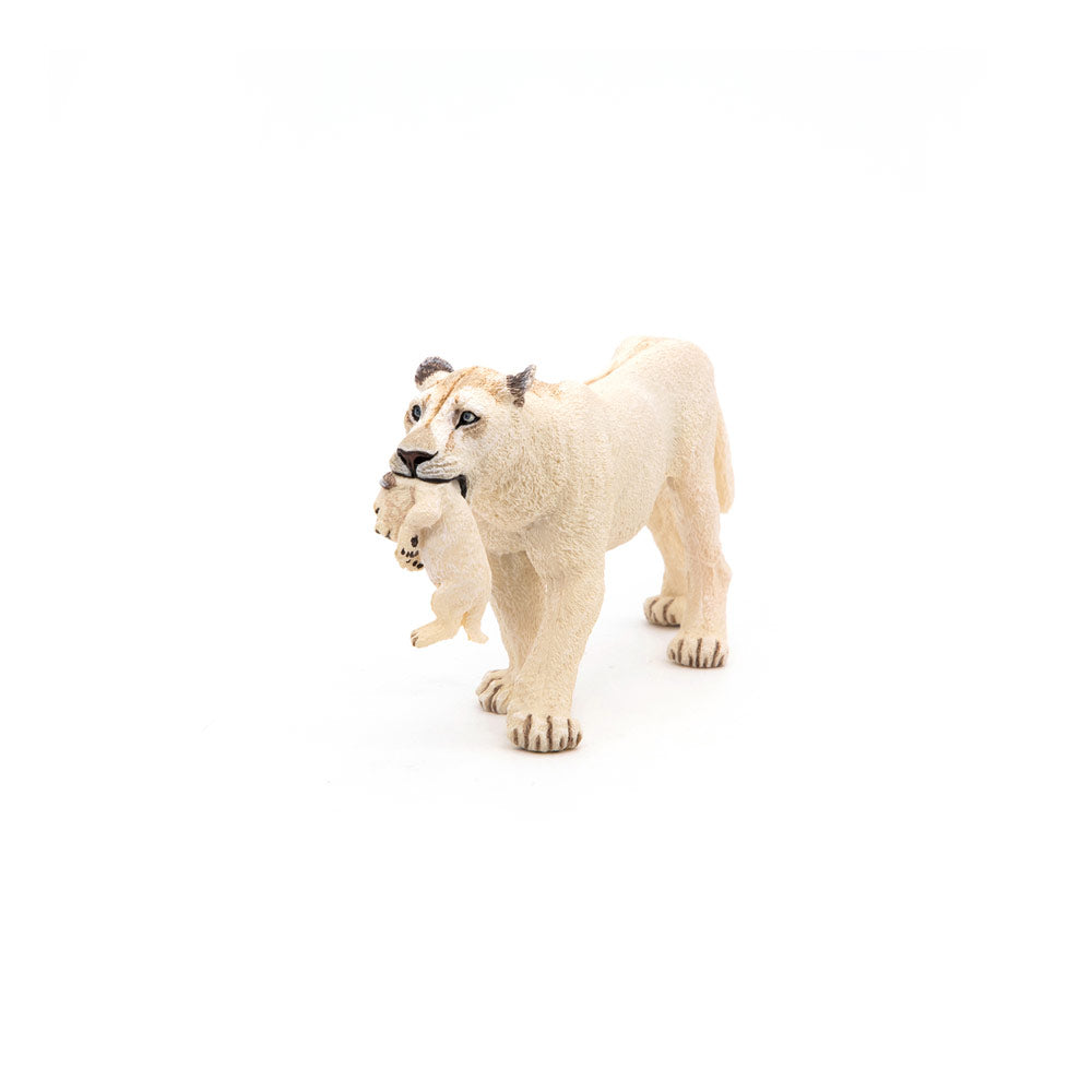 Papo Wild Animal Kingdom White Lioness with Cub Toy Figure