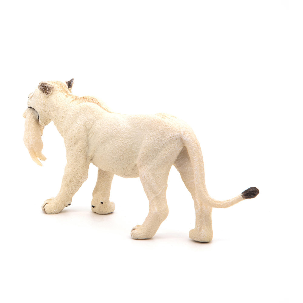 Papo Wild Animal Kingdom White Lioness with Cub Toy Figure