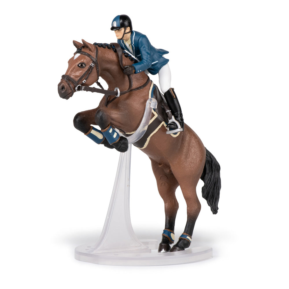Papo Horses and Ponies Jumping Horse and Horseman Toy Figure