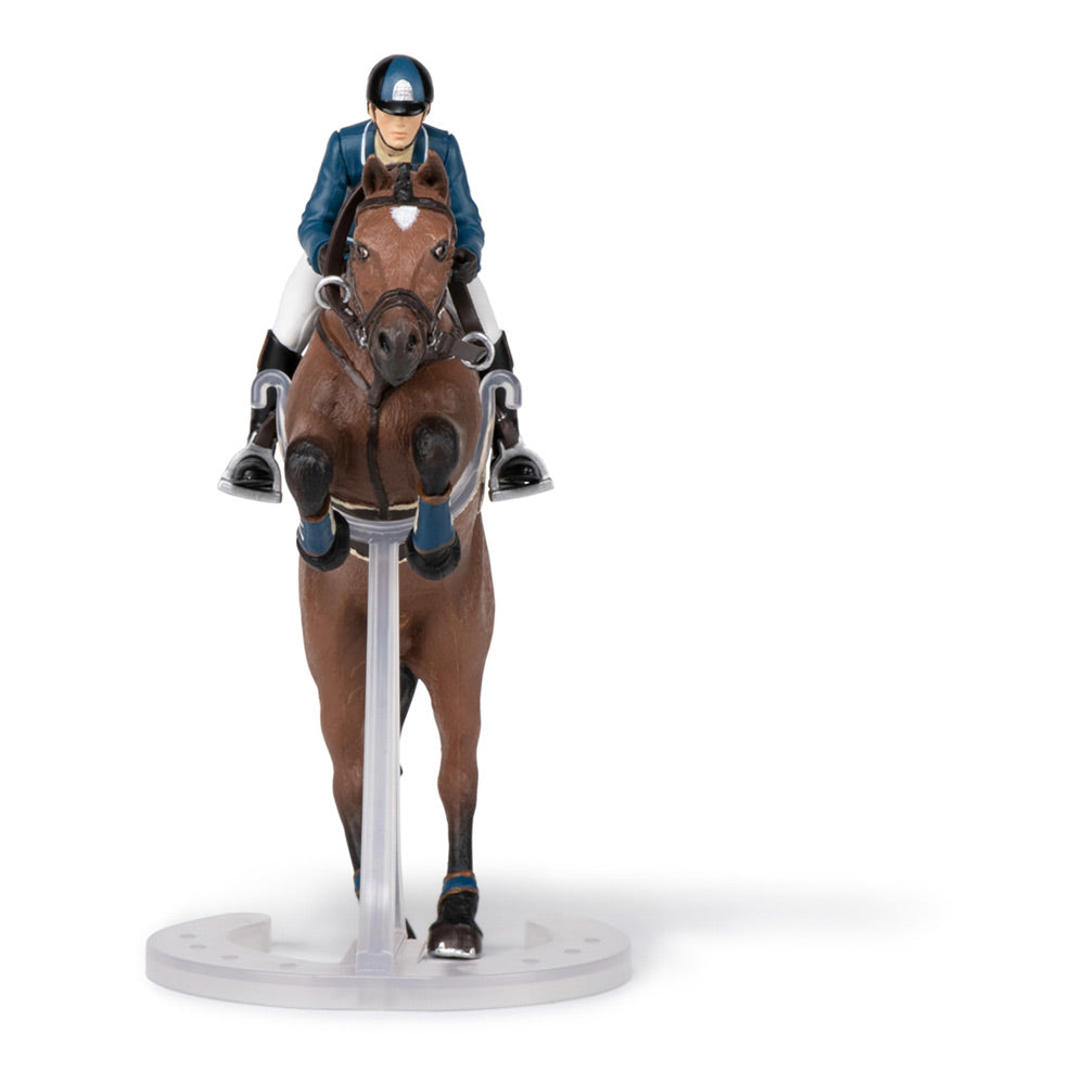 Papo Horses and Ponies Jumping Horse and Horseman Toy Figure