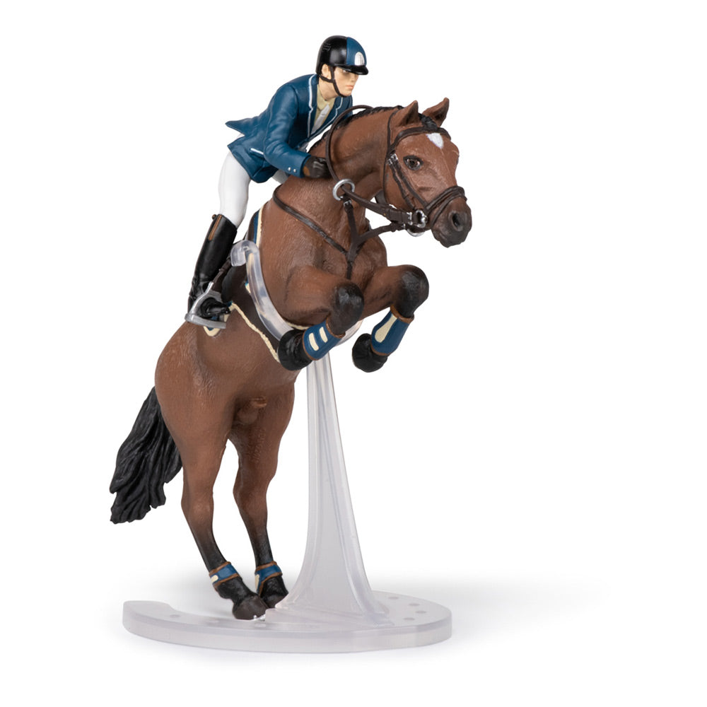 Papo Horses and Ponies Jumping Horse and Horseman Toy Figure