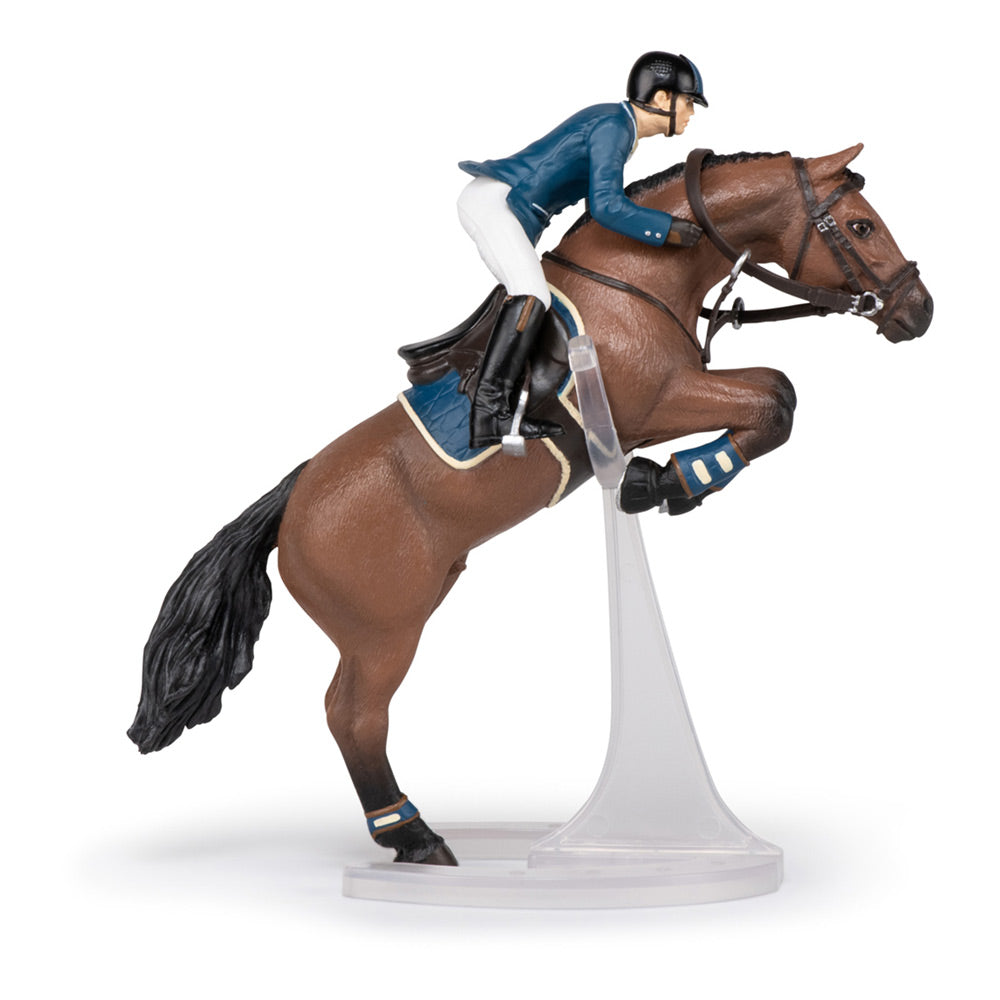 Papo Horses and Ponies Jumping Horse and Horseman Toy Figure