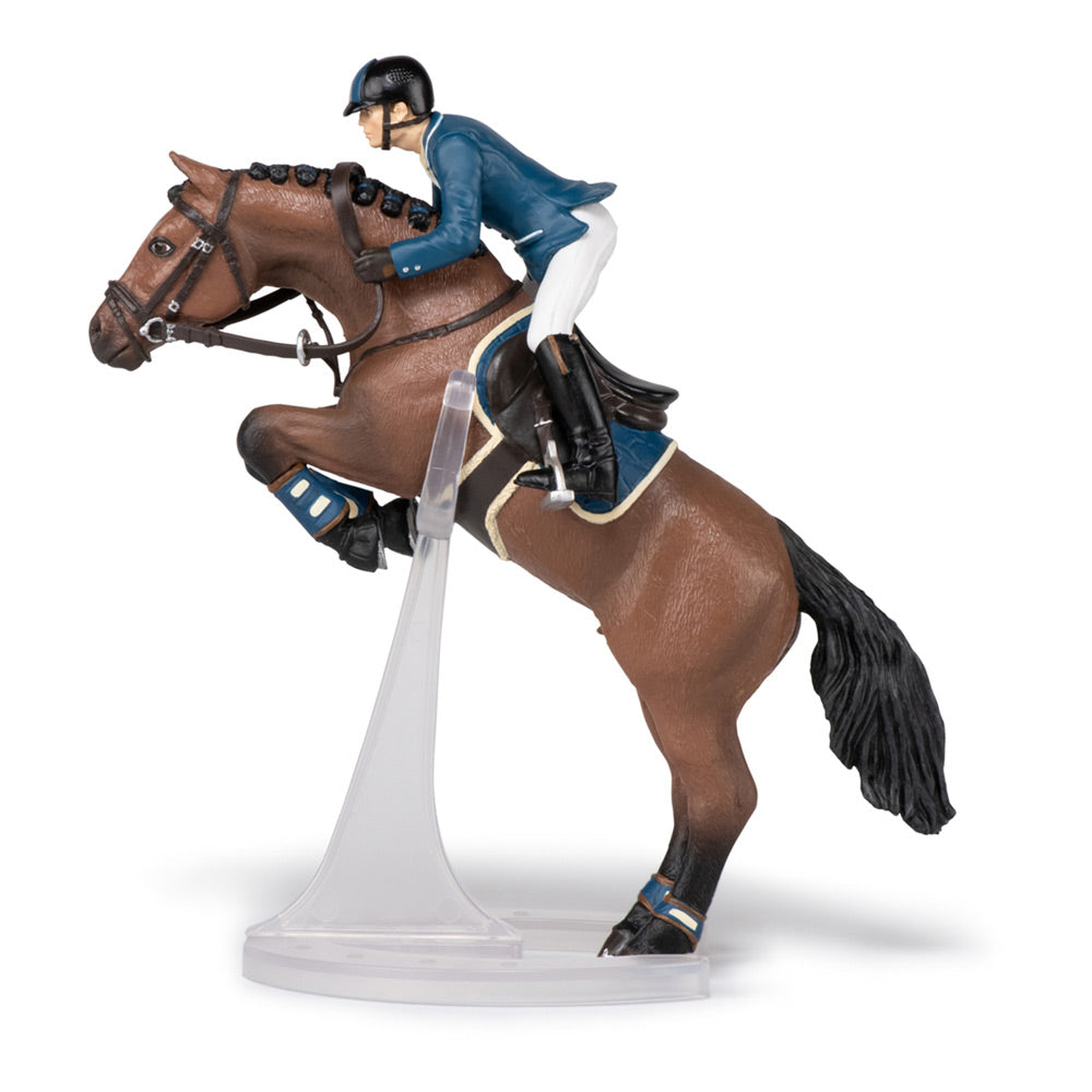 Papo Horses and Ponies Jumping Horse and Horseman Toy Figure