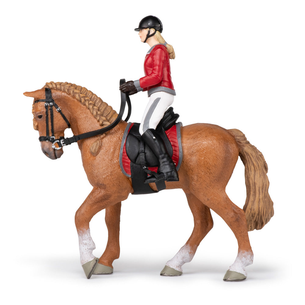 Papo Horses and Ponies Walking Horse and Horsewoman Toy Figure