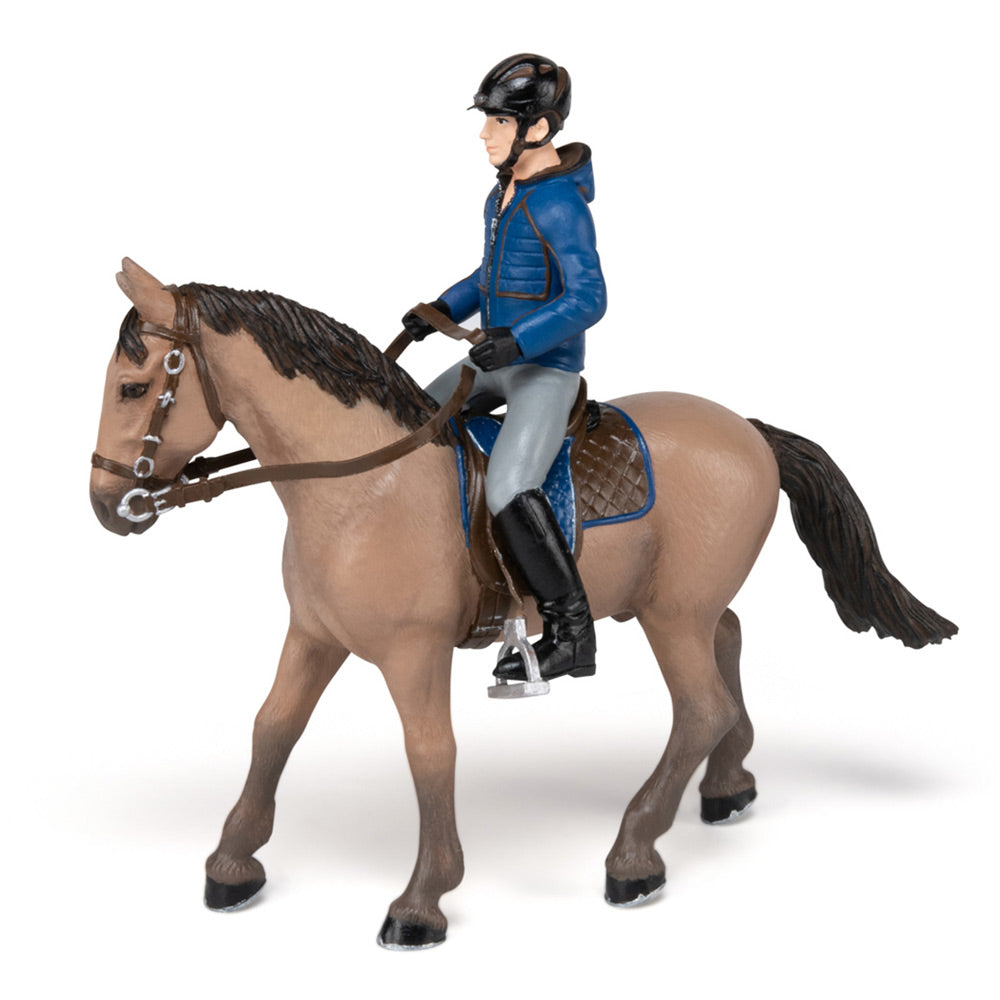 Papo Horses and Ponies Walking Horse and Horseman Toy Figure