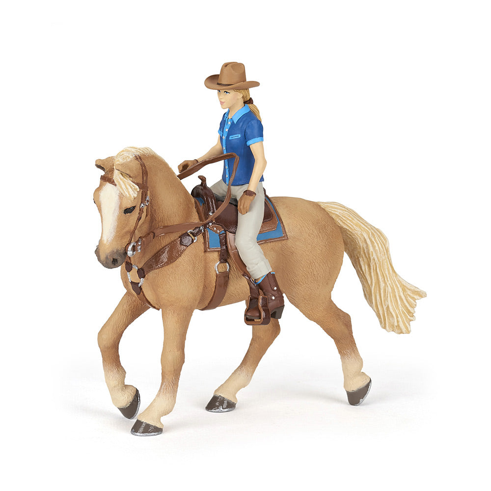 Papo Horses and Ponies Cowgirl and Her Horse Toy Figure