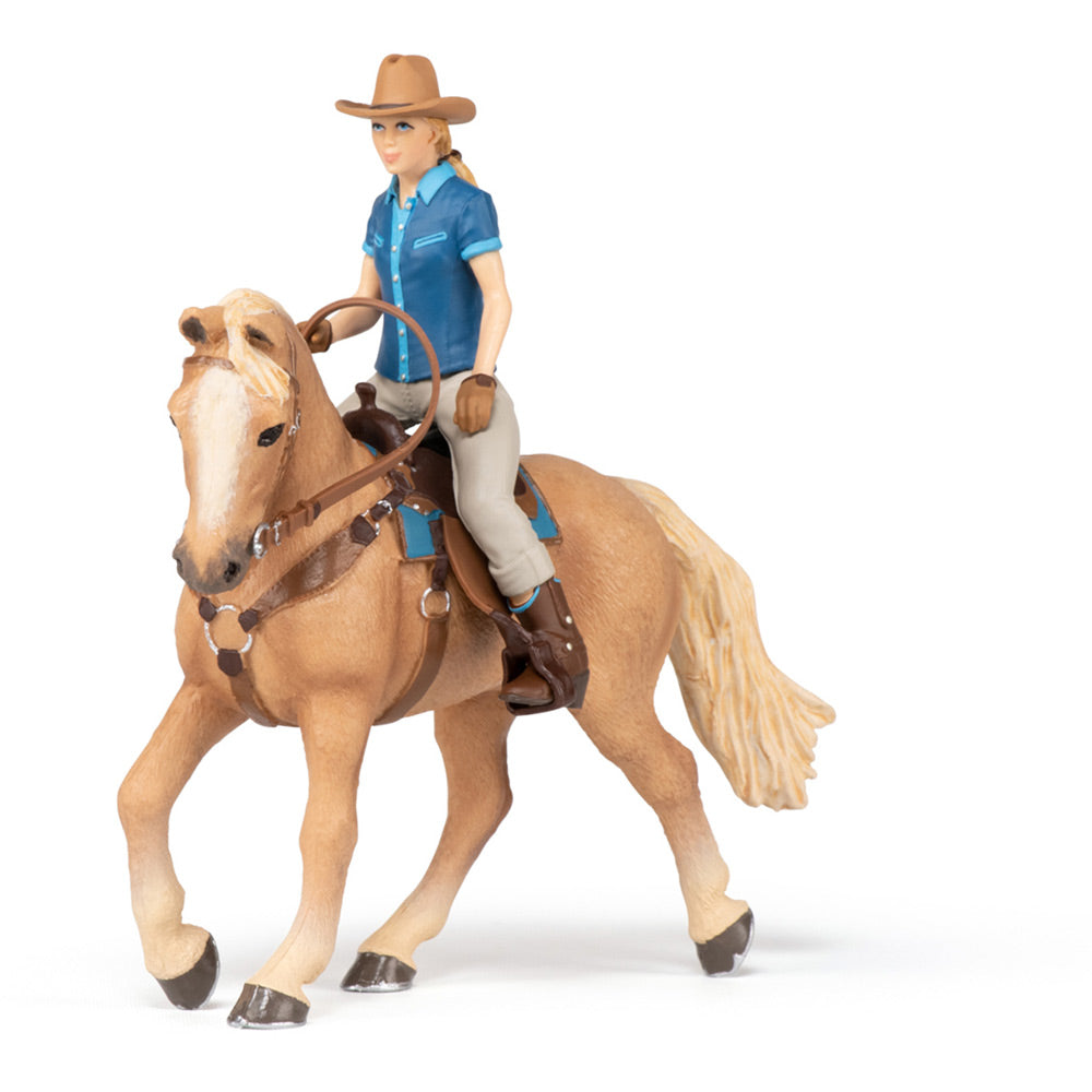 Papo Horses and Ponies Cowgirl and Her Horse Toy Figure