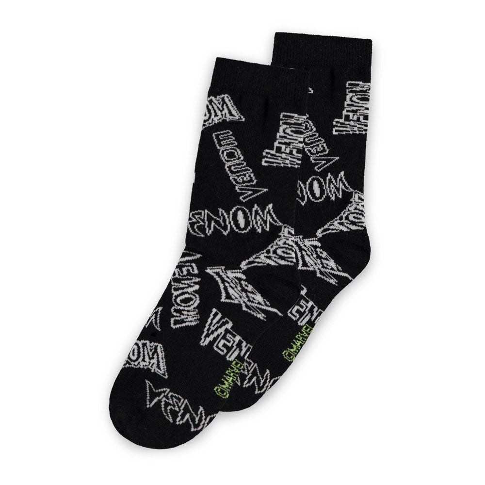 Marvel Comics Venom Logo All-over Print Children's Crew Socks - 3-Pack, 35/38