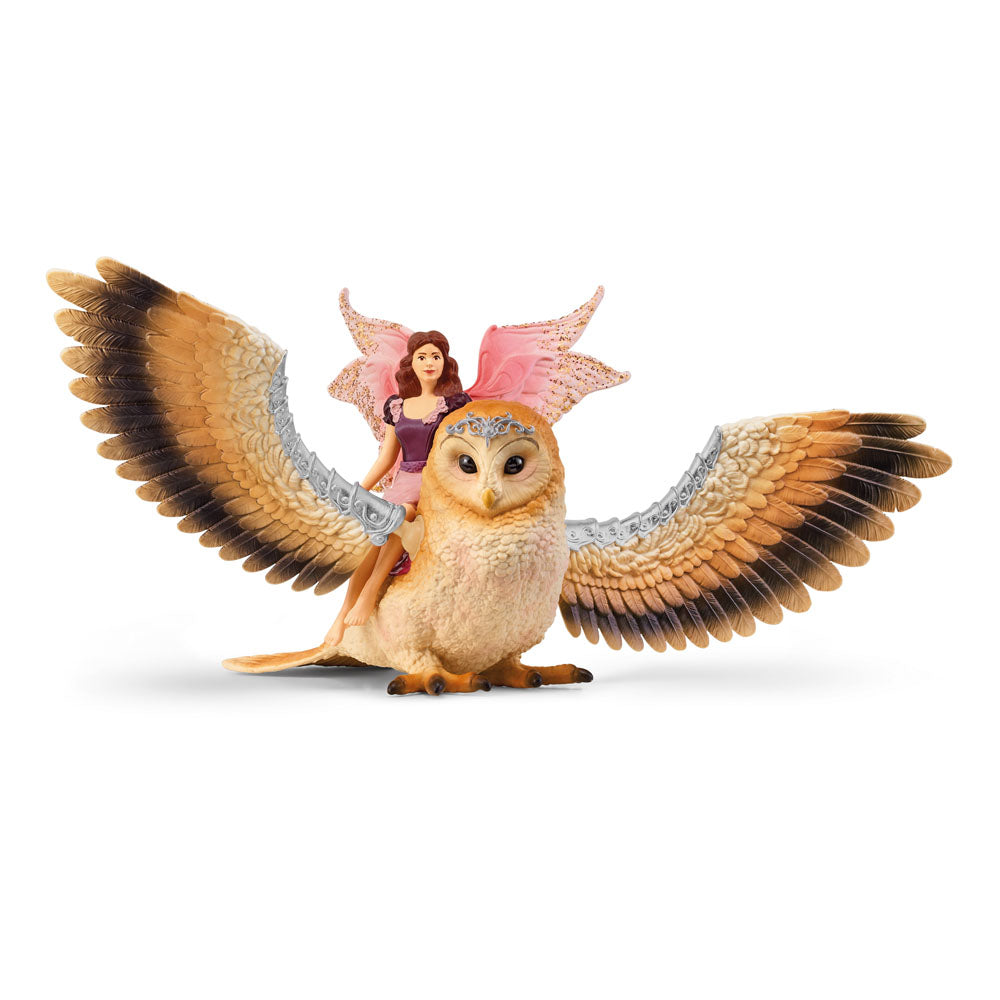 Schleich Bayala Fairy in Flight on Glam-Owl Toy Figure