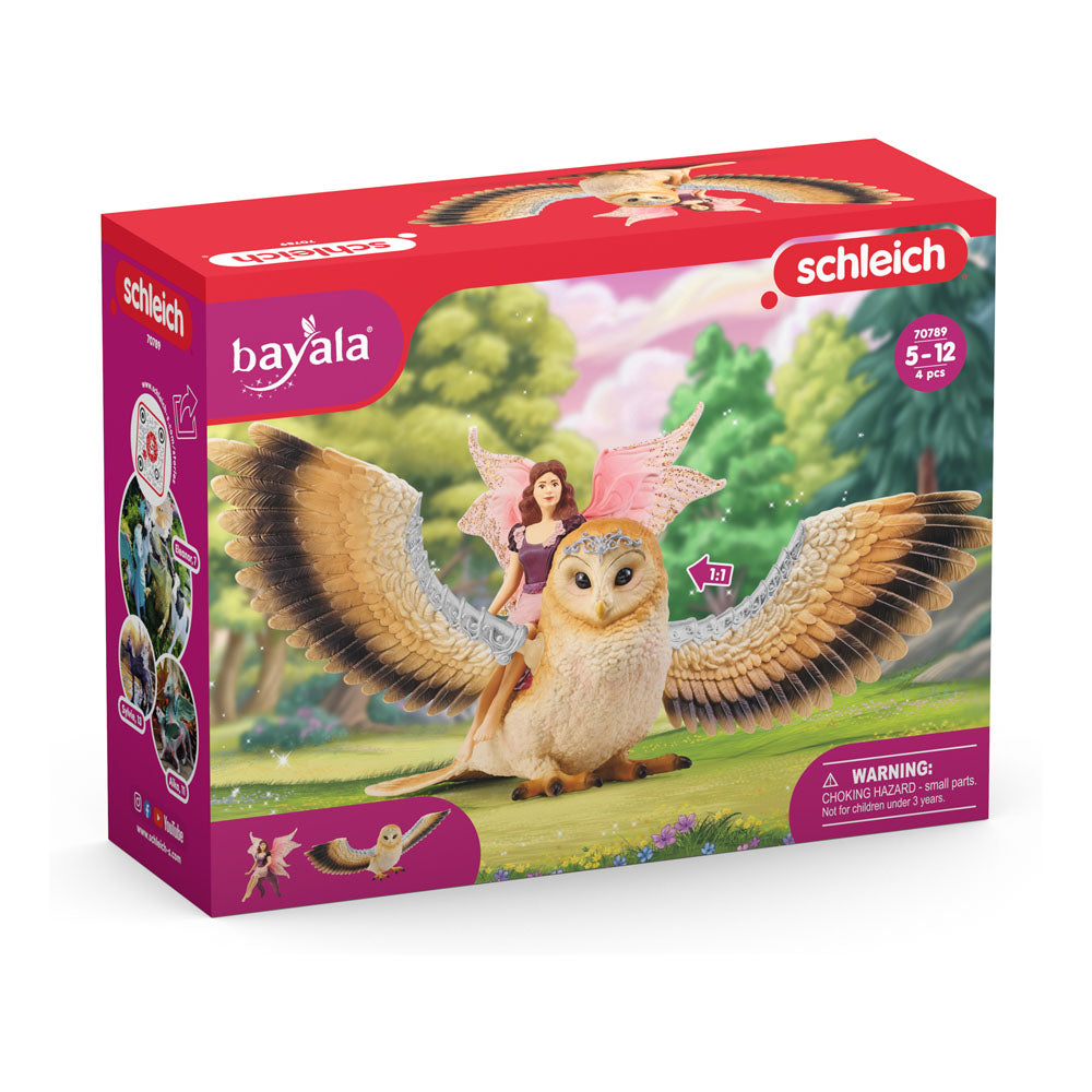 Schleich Bayala Fairy in Flight on Glam-Owl Toy Figure
