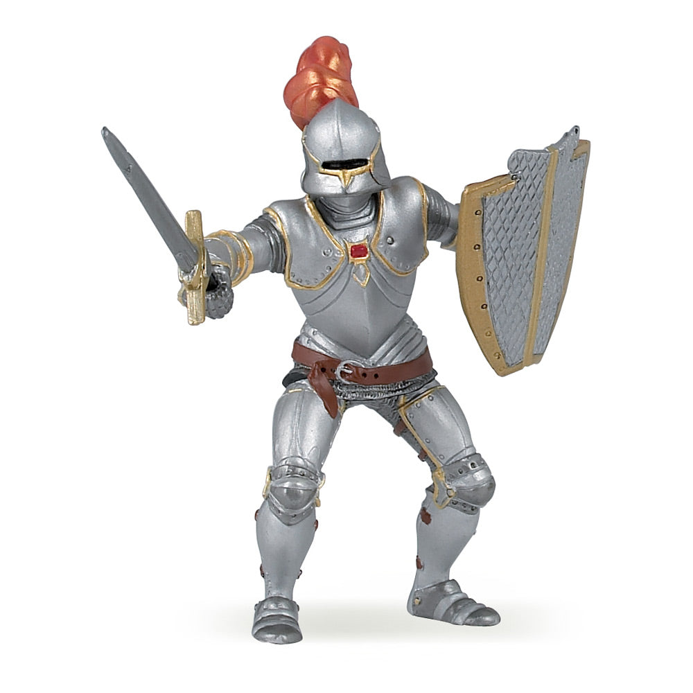 Papo Fantasy World Knight in Armour with Red Feather Toy Figure