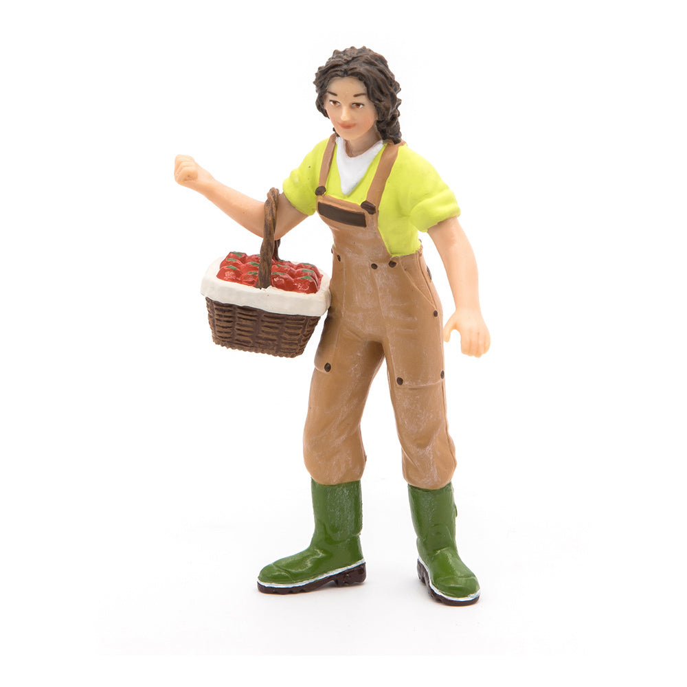 Papo Farmyard Friends Woman Farmer with Basket Toy Figure
