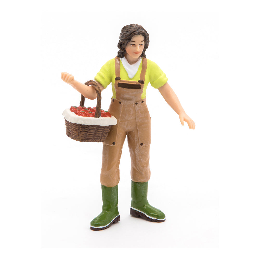 Papo Farmyard Friends Woman Farmer with Basket Toy Figure