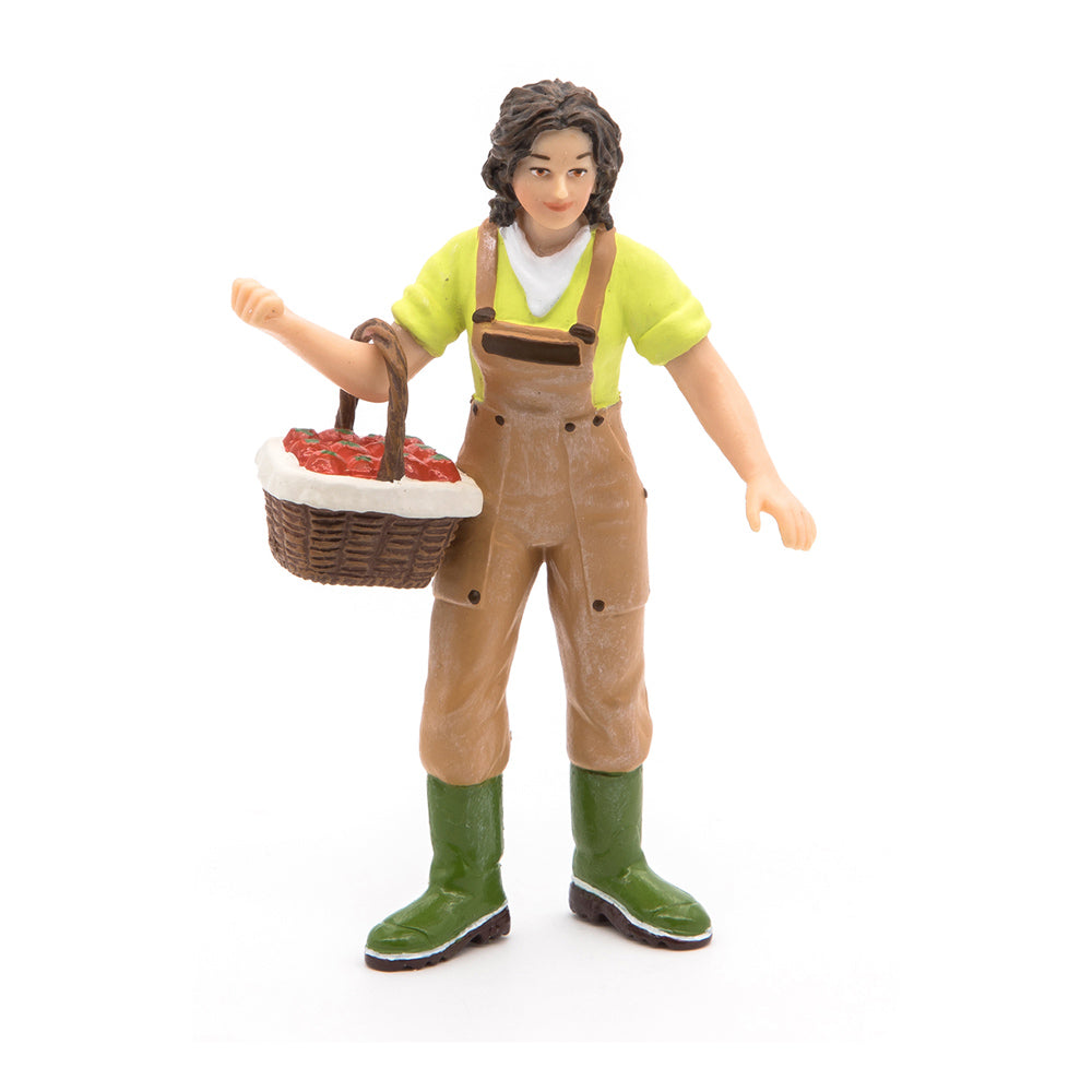 Papo Farmyard Friends Woman Farmer with Basket Toy Figure
