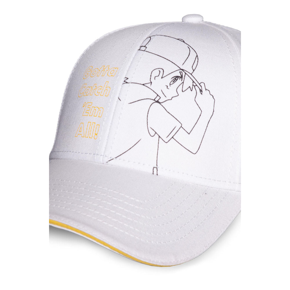 Pokemon Gotta Catch Them All Ash Line Art Adjustable Cap