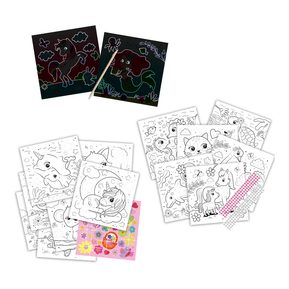 SES Creative 3-in-1 Activity Glitter Colouring Book Set